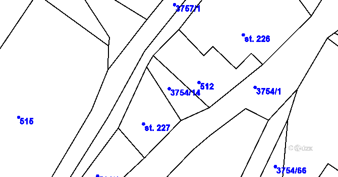 Parcela st. 3754/14 v KÚ Razová, Katastrální mapa