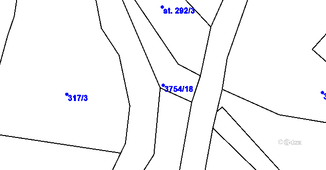 Parcela st. 3754/18 v KÚ Razová, Katastrální mapa