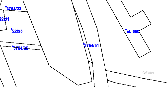 Parcela st. 3754/51 v KÚ Razová, Katastrální mapa