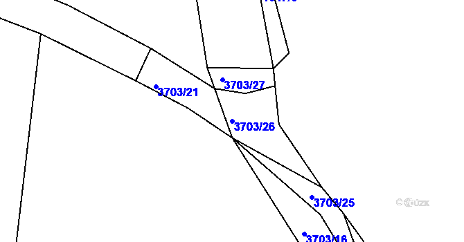 Parcela st. 3703/26 v KÚ Razová, Katastrální mapa