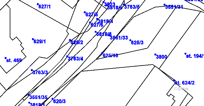 Parcela st. 625/16 v KÚ Razová, Katastrální mapa