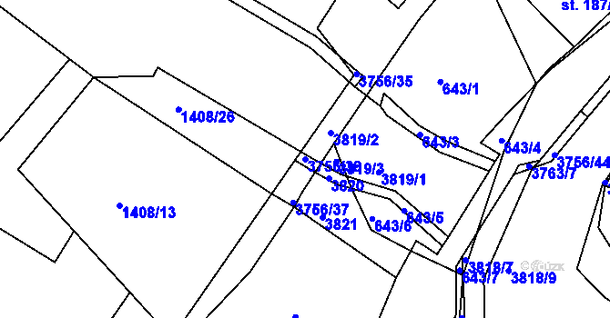 Parcela st. 3756/36 v KÚ Razová, Katastrální mapa