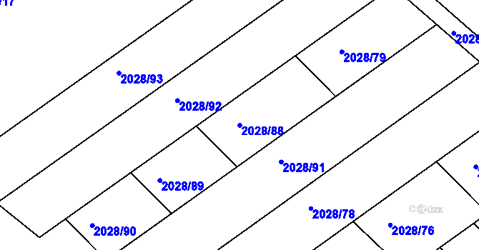 Parcela st. 2028/88 v KÚ Razová, Katastrální mapa