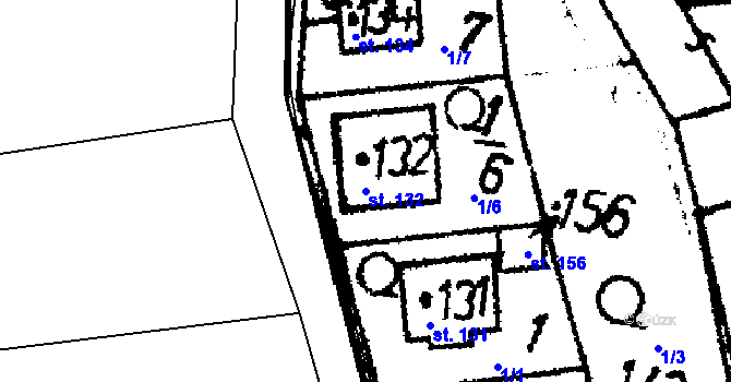 Parcela st. 132 v KÚ Ražice, Katastrální mapa