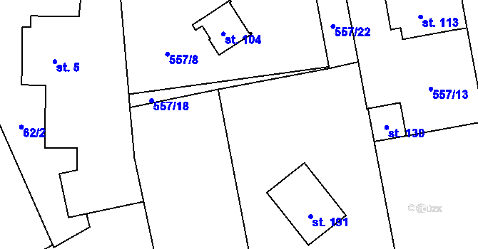 Parcela st. 70/4 v KÚ Ražice, Katastrální mapa