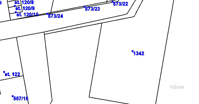 Parcela st. 579/25 v KÚ Ražice, Katastrální mapa