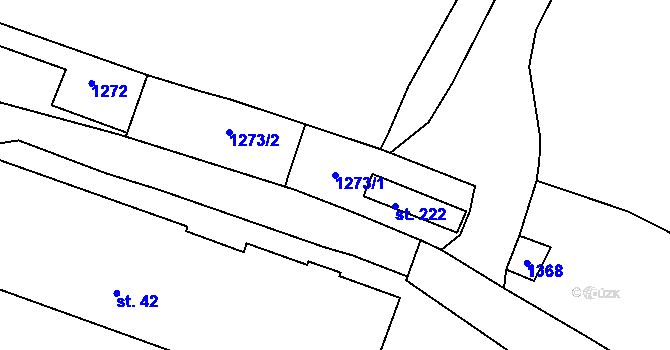 Parcela st. 1273/1 v KÚ Ražice, Katastrální mapa