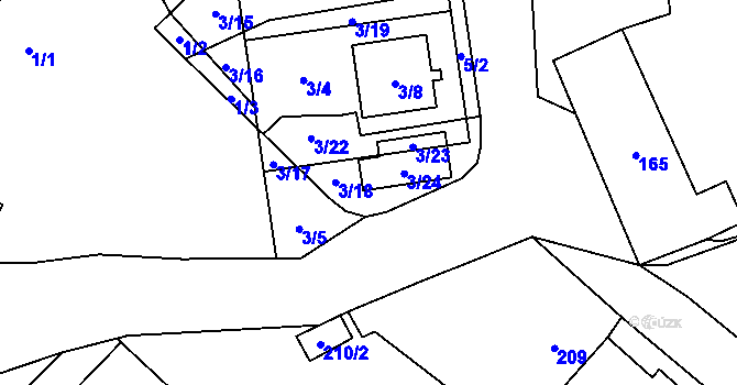 Parcela st. 3/18 v KÚ Rebešovice, Katastrální mapa
