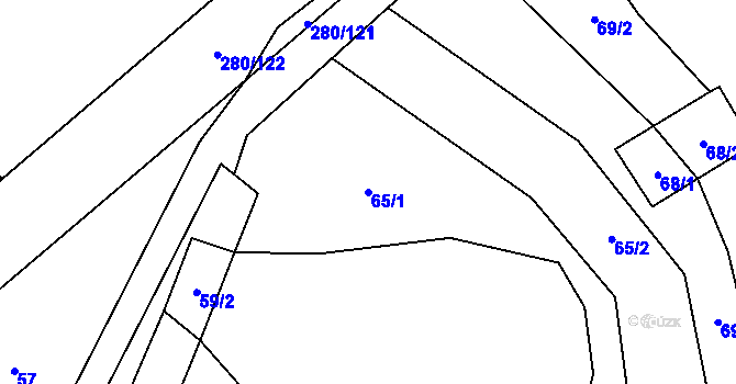 Parcela st. 65/1 v KÚ Rebešovice, Katastrální mapa