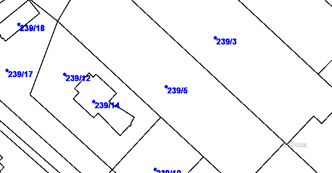 Parcela st. 239/5 v KÚ Rebešovice, Katastrální mapa