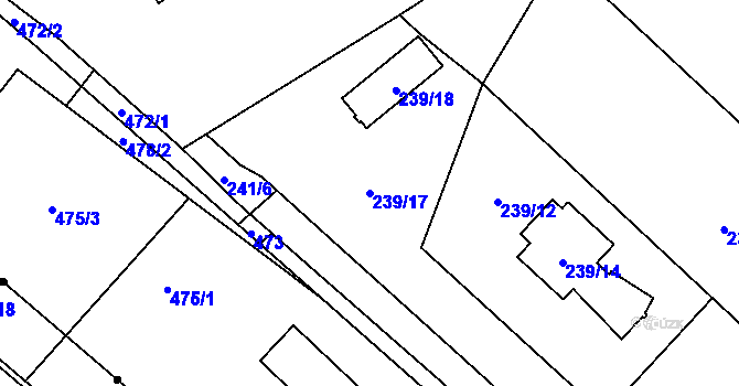 Parcela st. 239/17 v KÚ Rebešovice, Katastrální mapa
