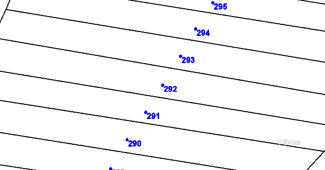 Parcela st. 292 v KÚ Rebešovice, Katastrální mapa