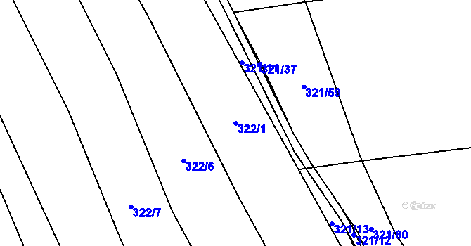 Parcela st. 322/1 v KÚ Rebešovice, Katastrální mapa