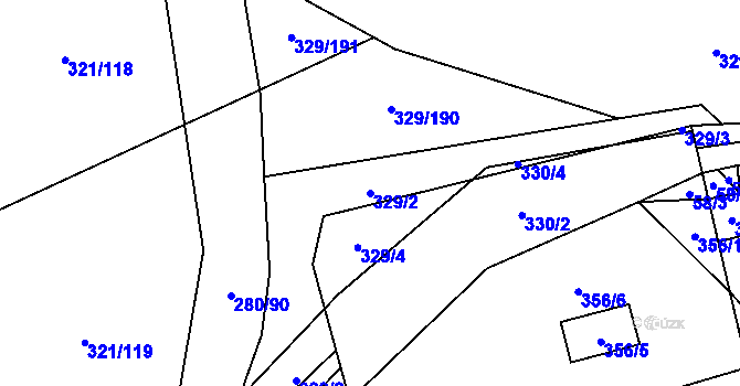 Parcela st. 329/2 v KÚ Rebešovice, Katastrální mapa