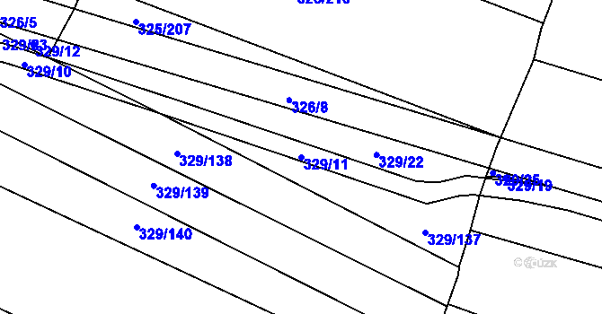 Parcela st. 329/11 v KÚ Rebešovice, Katastrální mapa