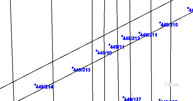 Parcela st. 449/10 v KÚ Rebešovice, Katastrální mapa