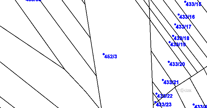 Parcela st. 452/3 v KÚ Rebešovice, Katastrální mapa
