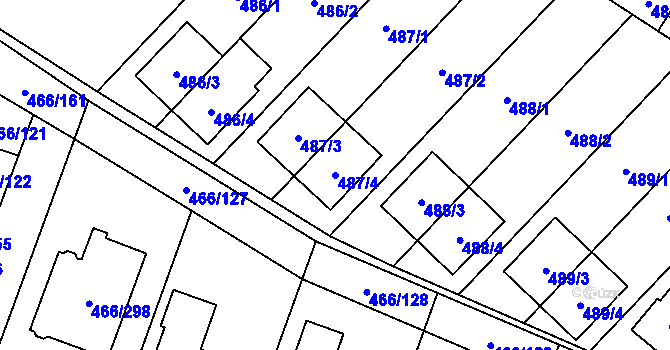 Parcela st. 487/4 v KÚ Rebešovice, Katastrální mapa