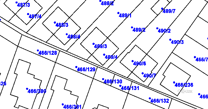 Parcela st. 489/4 v KÚ Rebešovice, Katastrální mapa