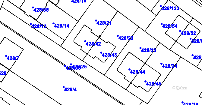Parcela st. 428/43 v KÚ Rebešovice, Katastrální mapa