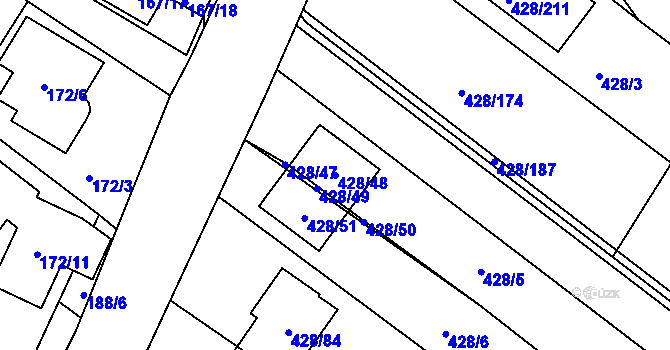Parcela st. 428/48 v KÚ Rebešovice, Katastrální mapa