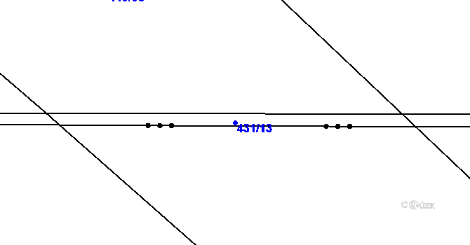Parcela st. 431/13 v KÚ Rebešovice, Katastrální mapa