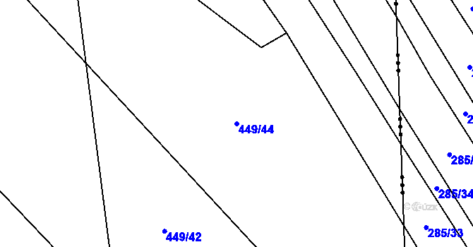 Parcela st. 449/44 v KÚ Rebešovice, Katastrální mapa