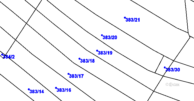 Parcela st. 383/19 v KÚ Rebešovice, Katastrální mapa