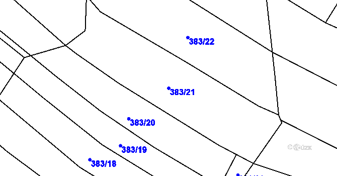 Parcela st. 383/21 v KÚ Rebešovice, Katastrální mapa