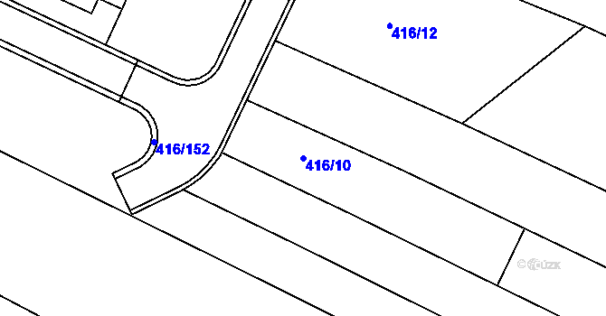 Parcela st. 416/10 v KÚ Rebešovice, Katastrální mapa