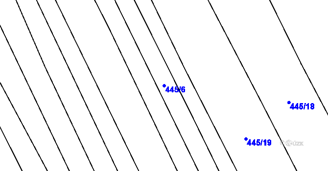 Parcela st. 445/6 v KÚ Rebešovice, Katastrální mapa