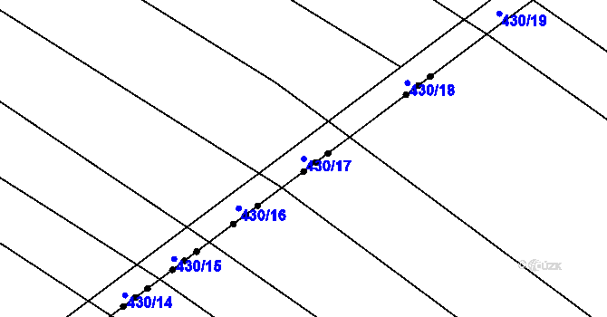 Parcela st. 430/17 v KÚ Rebešovice, Katastrální mapa