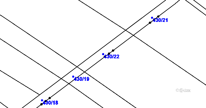 Parcela st. 430/22 v KÚ Rebešovice, Katastrální mapa