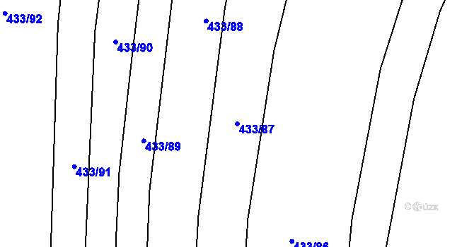 Parcela st. 433/87 v KÚ Rebešovice, Katastrální mapa