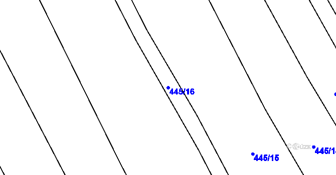 Parcela st. 445/16 v KÚ Rebešovice, Katastrální mapa