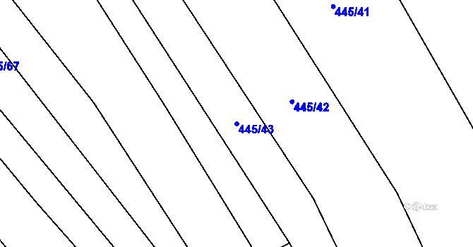 Parcela st. 445/43 v KÚ Rebešovice, Katastrální mapa