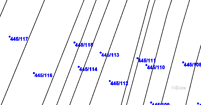 Parcela st. 445/113 v KÚ Rebešovice, Katastrální mapa