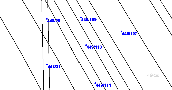 Parcela st. 449/110 v KÚ Rebešovice, Katastrální mapa