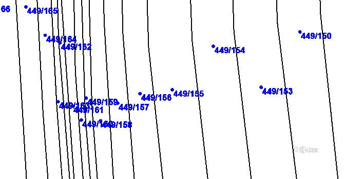 Parcela st. 449/155 v KÚ Rebešovice, Katastrální mapa