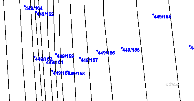 Parcela st. 449/156 v KÚ Rebešovice, Katastrální mapa