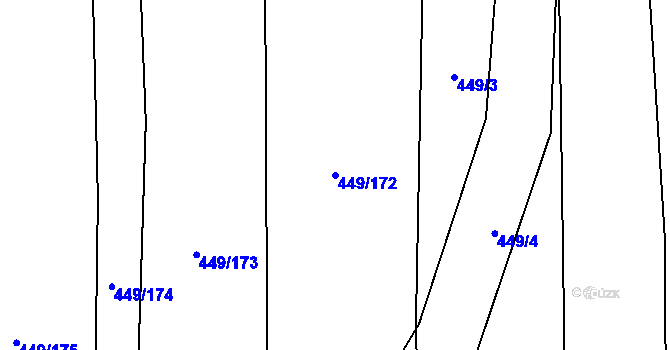 Parcela st. 449/172 v KÚ Rebešovice, Katastrální mapa