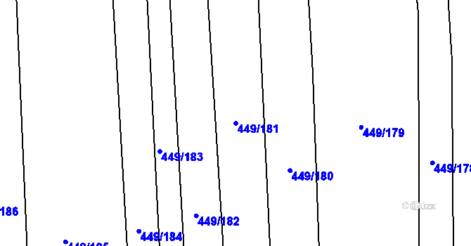 Parcela st. 449/181 v KÚ Rebešovice, Katastrální mapa