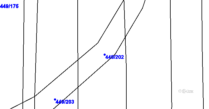 Parcela st. 449/202 v KÚ Rebešovice, Katastrální mapa