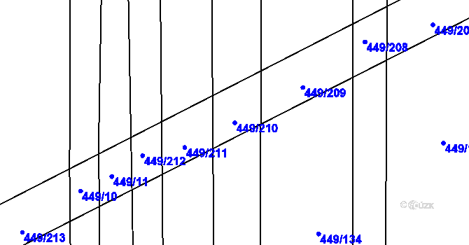 Parcela st. 449/210 v KÚ Rebešovice, Katastrální mapa