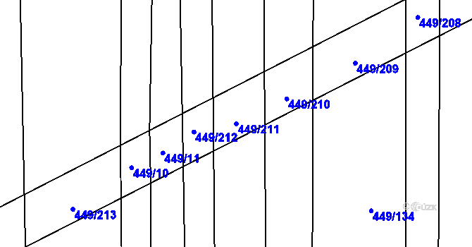 Parcela st. 449/211 v KÚ Rebešovice, Katastrální mapa