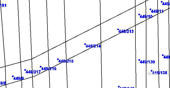 Parcela st. 449/214 v KÚ Rebešovice, Katastrální mapa