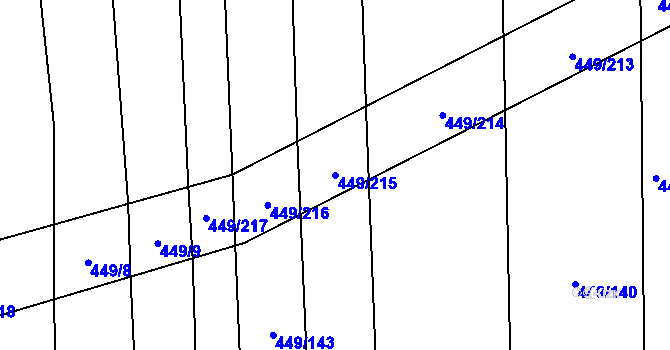 Parcela st. 449/215 v KÚ Rebešovice, Katastrální mapa