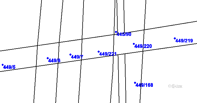 Parcela st. 449/221 v KÚ Rebešovice, Katastrální mapa