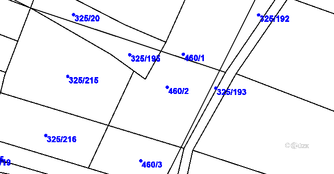 Parcela st. 460/2 v KÚ Rebešovice, Katastrální mapa