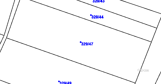 Parcela st. 329/47 v KÚ Rebešovice, Katastrální mapa